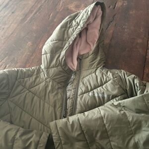 Columbia girls olive Omni heat coat-L 14-16